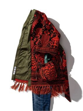 Puebco Japan Reversible Blanket Kimono Coat Robe OS
